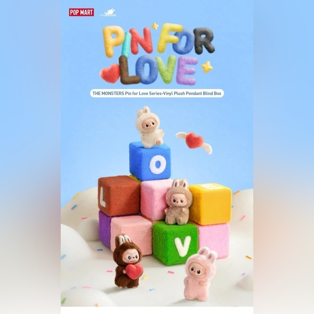 [NEW] POP MART Mini Labubu Pin for Love Vinyl Plush Pendant Blind Box (A-M)